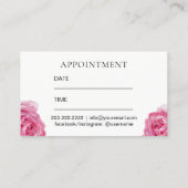 Makeup Artist Elegant Floral Salon Benoeming Afsprakenkaartje (Achterkant)