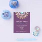 Makeup Artist Elegant Gold Motif Paars Flyer (Enkel)