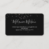 Makeup Artist Elegant Holografyc Glitter Black Visitekaartje (Achterkant)