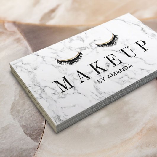 Makeup Artist Elegant Marble Beauty Salon Visitekaartje