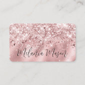 Makeup Artist Elegant Roos Gold Glitter Sparkly Visitekaartje (Voorkant)