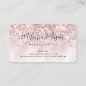 Makeup Artist Elegant Roos Gold Glitter Sparkly Visitekaartje (Achterkant)