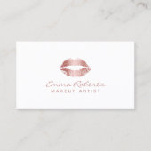 Makeup Artist Elegant Roos Gold Lips Salon Visitekaartje (Voorkant)