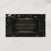 Makeup Artist Event Black Lijst Gold Spark Sepia Visitekaartje (Voorkant)