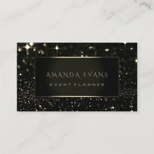 Makeup Artist Event Black Lijst Gold Spark Sepia Visitekaartje (Voorkant)