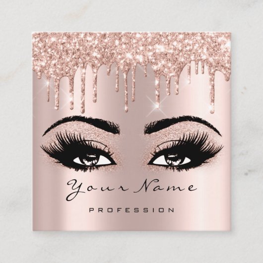 Makeup Artist Event breekt glitter Eyelash Square Vierkante Visitekaartje (Voorkant)