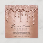 Makeup Artist Event Glitter 3D Silver Grey Roos Vierkante Visitekaartje (Achterkant)