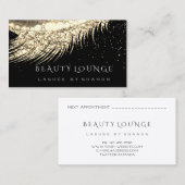Makeup Artist Event Lash Stylist Gold Black Spark Afsprakenkaartje (Voorkant / Achterkant)