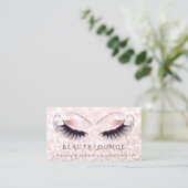Makeup Artist Event Lashes Beauty Pink Grey Blush Afsprakenkaartje (Staand voorkant)