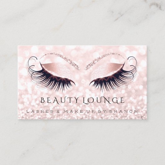 Makeup Artist Event Lashes Beauty Pink Grey Blush Afsprakenkaartje (Voorkant)