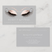 Makeup Artist Event Lashes Beauty Pink Grey Eyes Afsprakenkaartje (Voorkant / Achterkant)