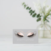 Makeup Artist Event Lashes Beauty Pink Grey Eyes Afsprakenkaartje (Staand voorkant)