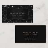 Makeup Artist Event Planner Black Silver Spark Visitekaartje (Voorkant / Achterkant)