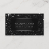 Makeup Artist Event Planner Black Silver Spark Visitekaartje (Voorkant)
