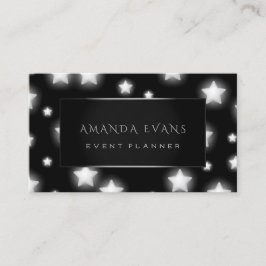 Makeup Artist Event Planner Black Silver Stars Visitekaartje