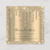 Makeup Artist Event Planner Champagne Gold DripVIP Afsprakenkaartje (Voorkant)