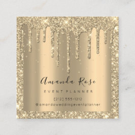 Makeup Artist Event Planner Champagne Gold DripVIP Afsprakenkaartje