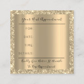 Makeup Artist Event Planner Champagne Gold DripVIP Afsprakenkaartje (Achterkant)