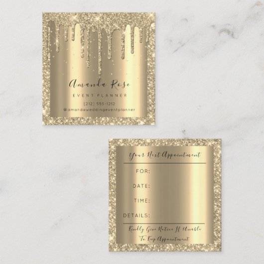 Makeup Artist Event Planner Champagne Gold Drivers Afsprakenkaartje (Voorkant / Achterkant)