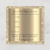 Makeup Artist Event Planner Champagne Gold Drivers Afsprakenkaartje (Achterkant)