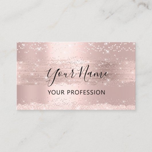 Makeup Artist Event Planner Confetti Pink Rose Visitekaartje (Voorkant)
