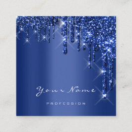 Makeup Artist Event Planner Glitter Blue Marine Vierkante Visitekaartje