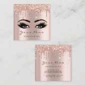 Makeup Artist Event Planner Glitter Eyelash Square Vierkante Visitekaartje (Voorkant / Achterkant)