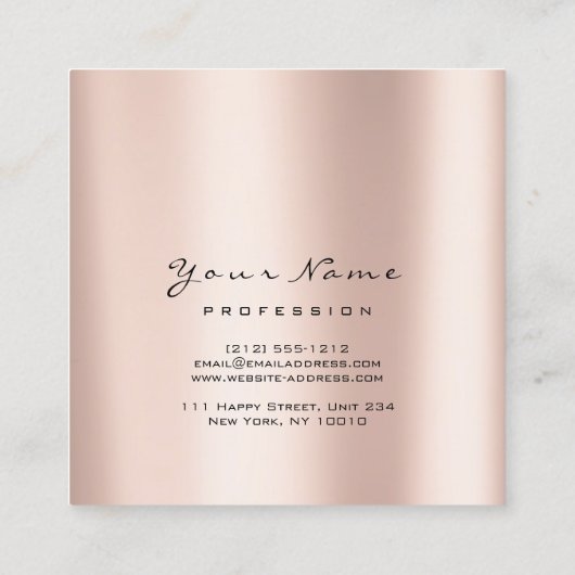 Makeup Artist Event Planner Glitter Eyes Lashes Vierkante Visitekaartje (Achterkant)