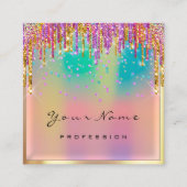 Makeup Artist Event Planner Glitter Holograaf Vierkante Visitekaartje (Voorkant)