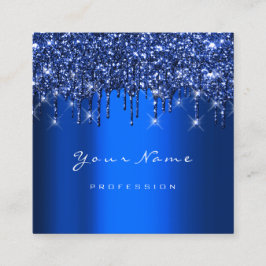 Makeup Artist Event Planner Glitter Navy Royal Vierkante Visitekaartje