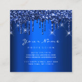 Makeup Artist Event Planner Glitter Navy Royal Vierkante Visitekaartje (Achterkant)