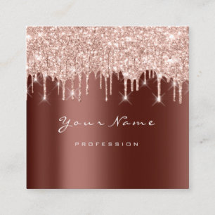 Makeup Artist Event Planner Glitter Spark Chocolad Vierkante Visitekaartje