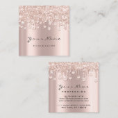 Makeup Artist Event Planner Glitter Spark Crystals Vierkante Visitekaartje (Voorkant / Achterkant)