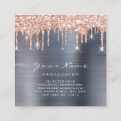 Makeup Artist Event Planner Glitter Spark Gray Gre Vierkante Visitekaartje (Achterkant)