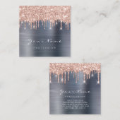Makeup Artist Event Planner Glitter Spark Gray Gre Vierkante Visitekaartje (Voorkant / Achterkant)