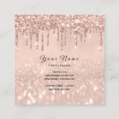 Makeup Artist Event Planner Glitter Spark Roos Vierkante Visitekaartje (Achterkant)