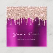 Makeup Artist Event Planner Glitter Spark Roze Vierkante Visitekaartje (Voorkant)