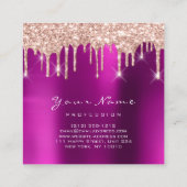Makeup Artist Event Planner Glitter Spark Roze Vierkante Visitekaartje (Achterkant)