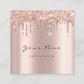 Makeup Artist Event Planner Glitter Spark Square Vierkante Visitekaartje (Voorkant)