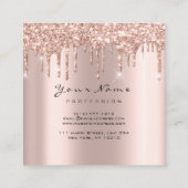 Makeup Artist Event Planner Glitter Spark Square Vierkante Visitekaartje (Achterkant)
