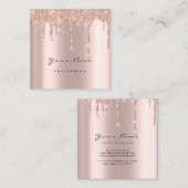Makeup Artist Event Planner Glitter Sparkly Square Vierkante Visitekaartje (Voorkant / Achterkant)