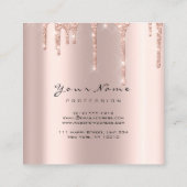 Makeup Artist Event Planner Glitter Sparkly Square Vierkante Visitekaartje (Achterkant)