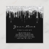 Makeup Artist Event Planner Grey Black Drivers Vierkante Visitekaartje (Achterkant)