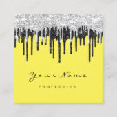 Makeup Artist Event Planner Grey Black Yellow Vierkante Visitekaartje (Voorkant)