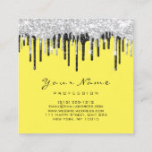 Makeup Artist Event Planner Grey Black Yellow Vierkante Visitekaartje (Achterkant)