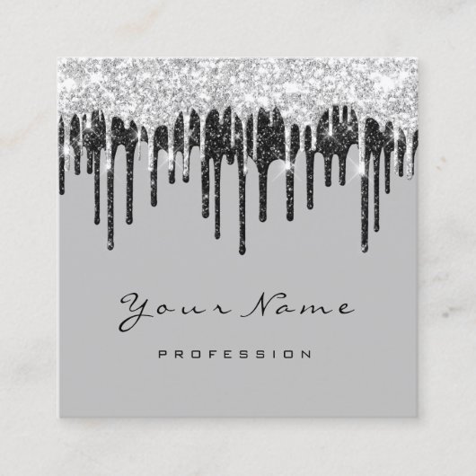 Makeup Artist Event Planner Grey Grey Grey Vierkante Visitekaartje (Voorkant)