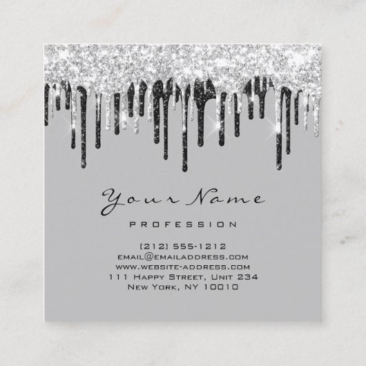 Makeup Artist Event Planner Grey Grey Grey Vierkante Visitekaartje (Achterkant)