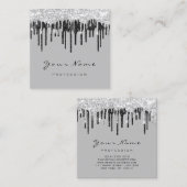Makeup Artist Event Planner Grey Grey Grey Vierkante Visitekaartje (Voorkant / Achterkant)