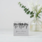 Makeup Artist Event Planner Grey Grey Grey Vierkante Visitekaartje (Staand voorkant)