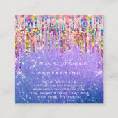 Makeup Artist Event Planner Holograaf Glitter Roze Vierkante Visitekaartje (Achterkant)